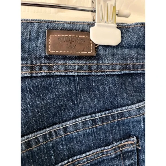 Riders by Lee Womens 18W L Dark Wash High Rise Straight Leg Jeans Stretch EUC - Picture 10 of 10